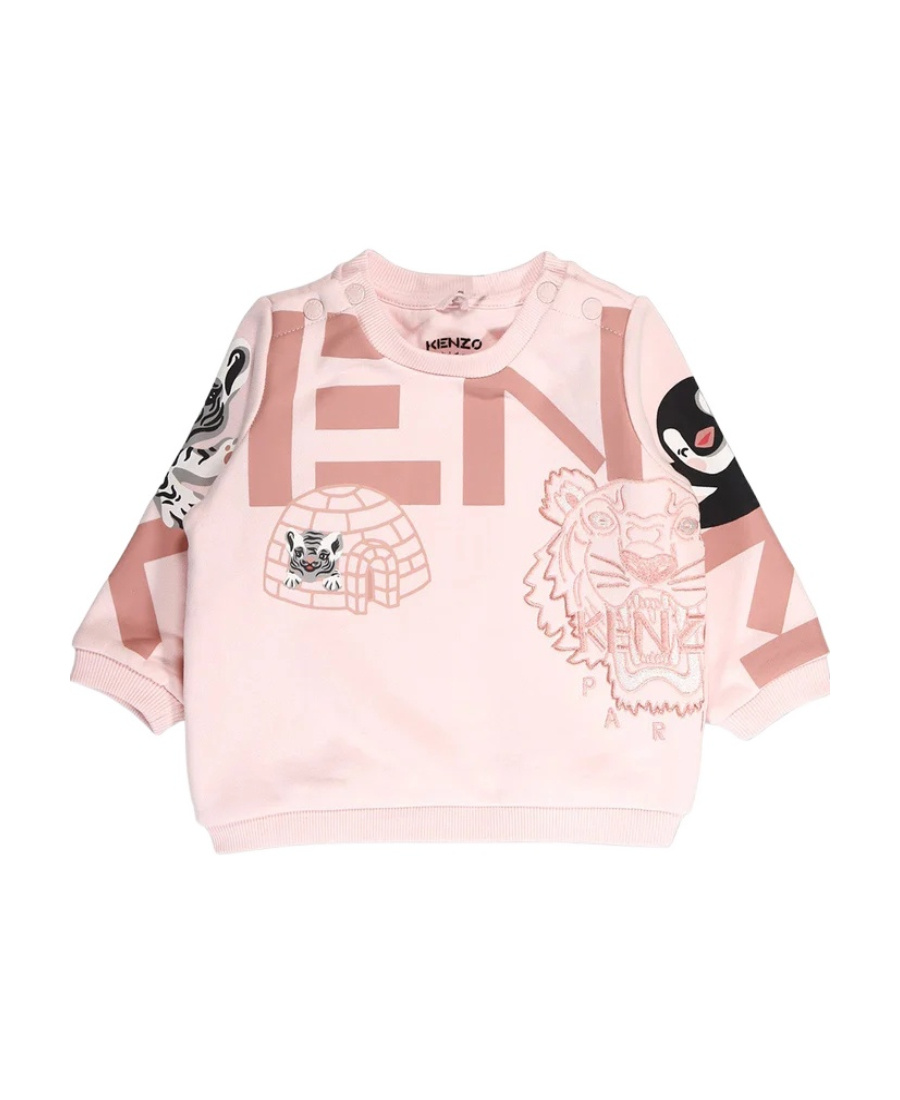 Kenzo Tiger Printed Logo Set In Pink