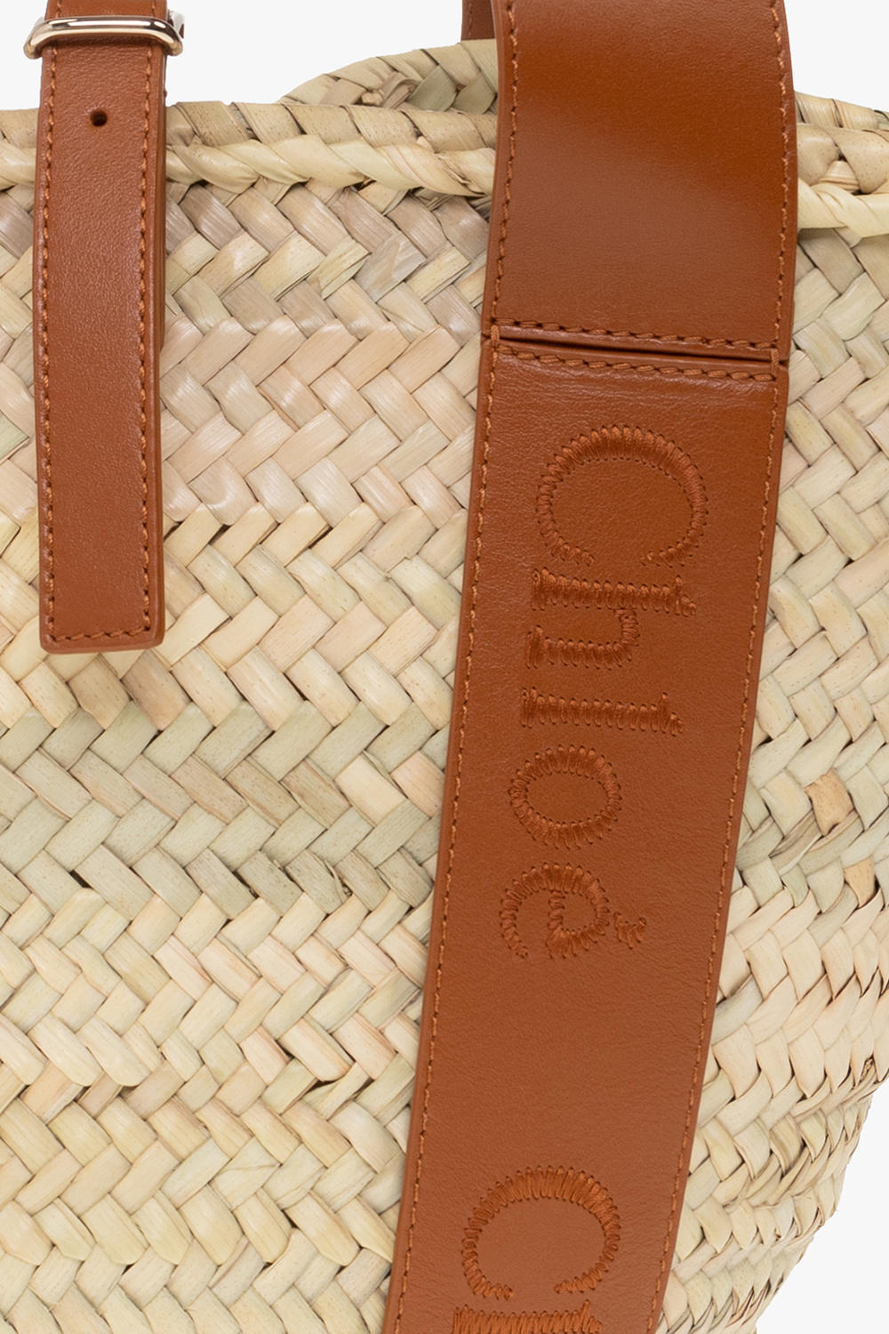 Chloé Leather Straps Basket Bag In Brown