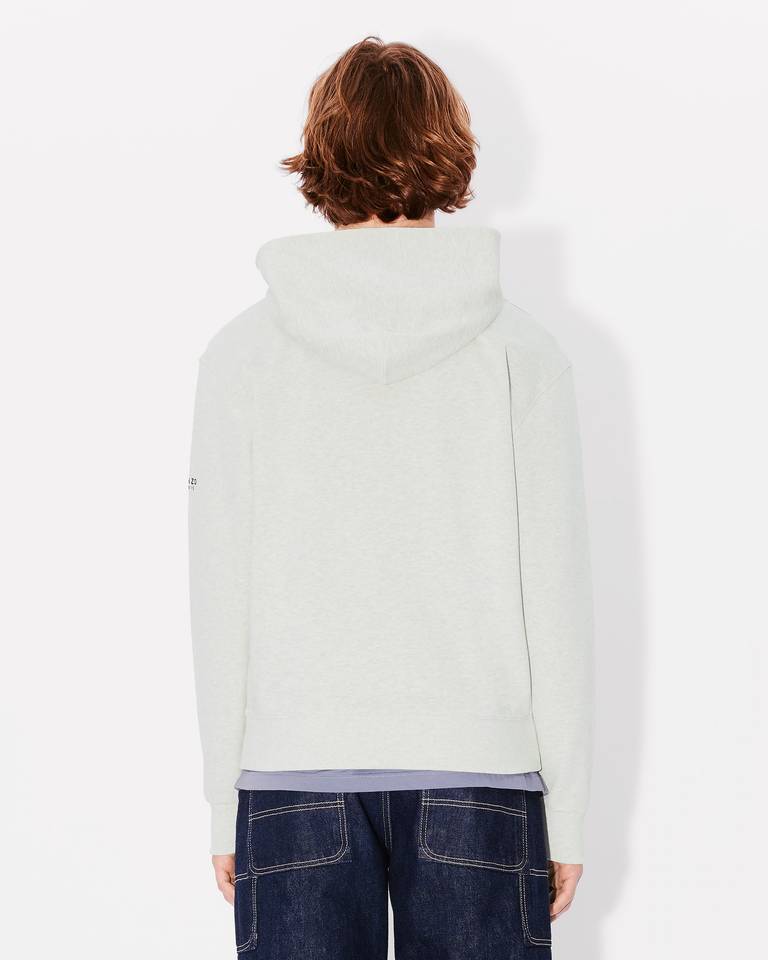 Kenzo Lucky Tiger Zip-up Hoodie In White
