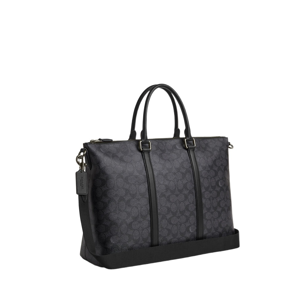 Coach Caleb Work Bag In Signature Canvas In Black
