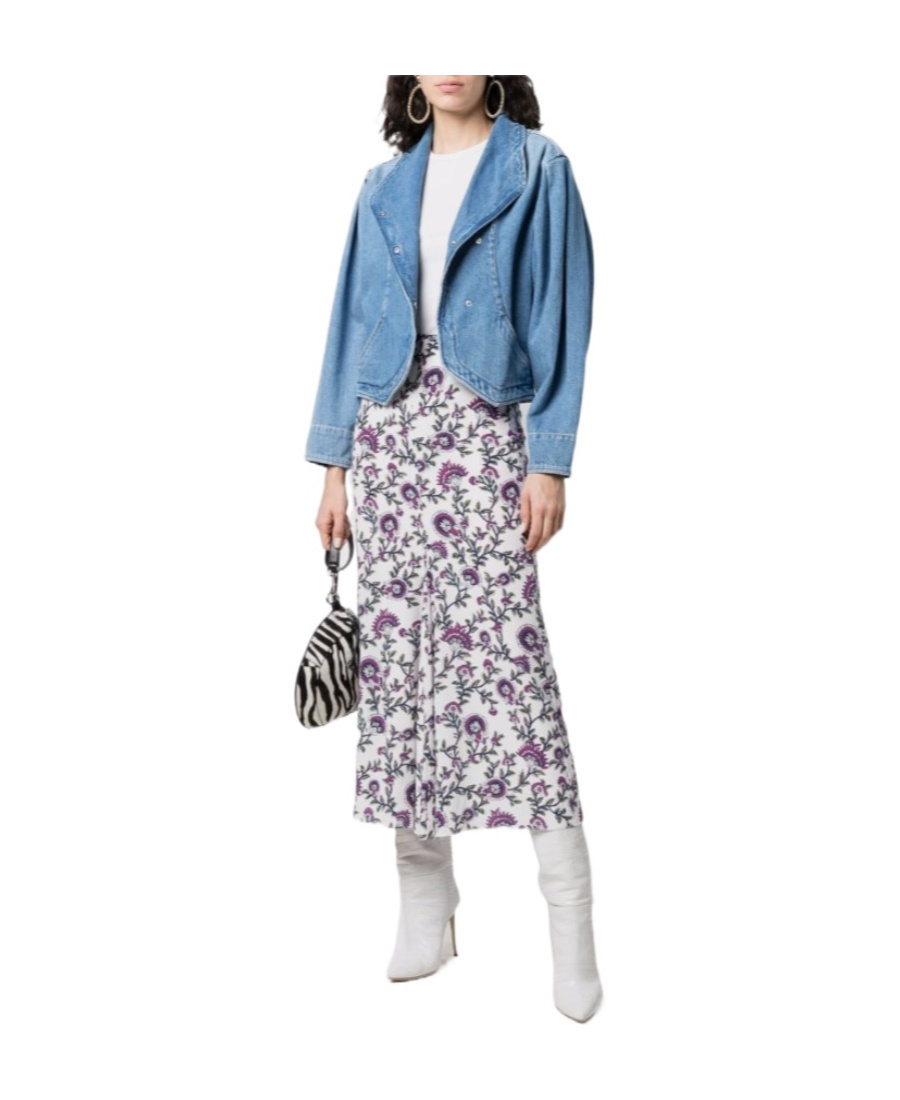 Isabel Marant Rosilia Floral-print Midi Skirt In White
