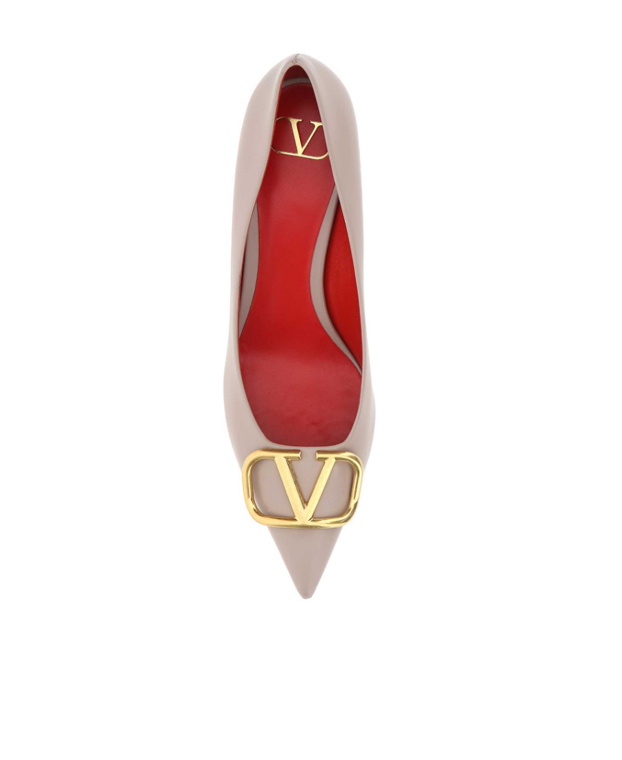 Valentino Garavani Valentino Vlogo Signature 80 Leather Pump In Beige