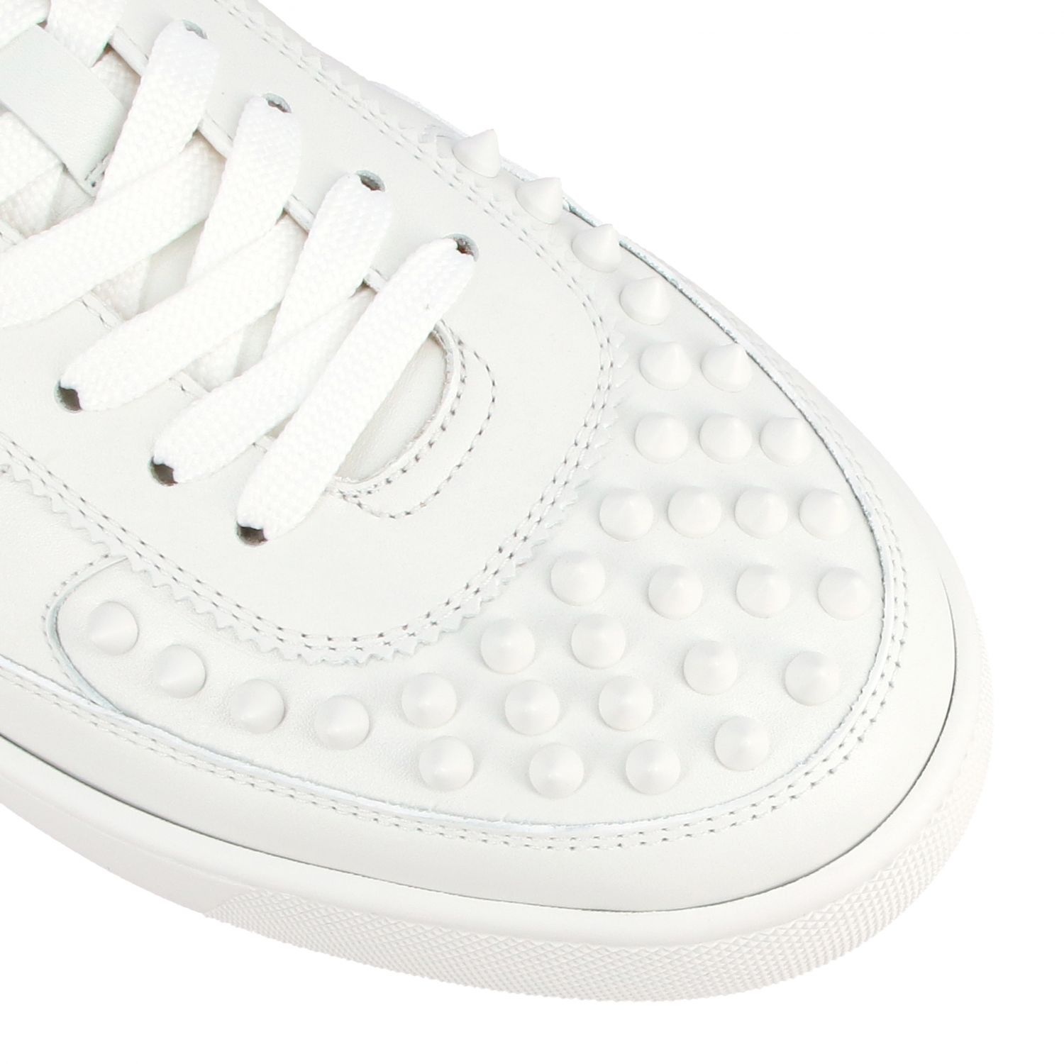 Christian Louboutin Happyrui Spikes Sneakers In White