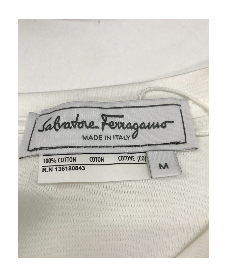 Ferragamo Logo Short Sleeved T-shirt In Gray