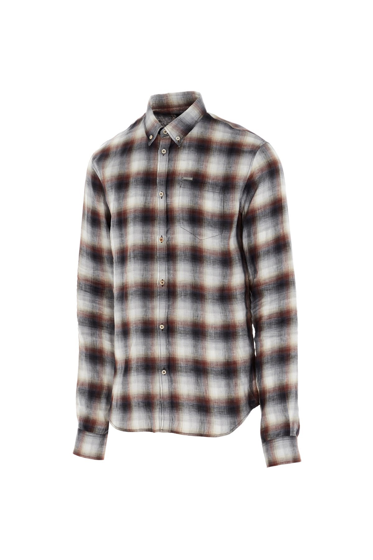 Shop Dsquared2 Plaid Button-front Shirt In Gray