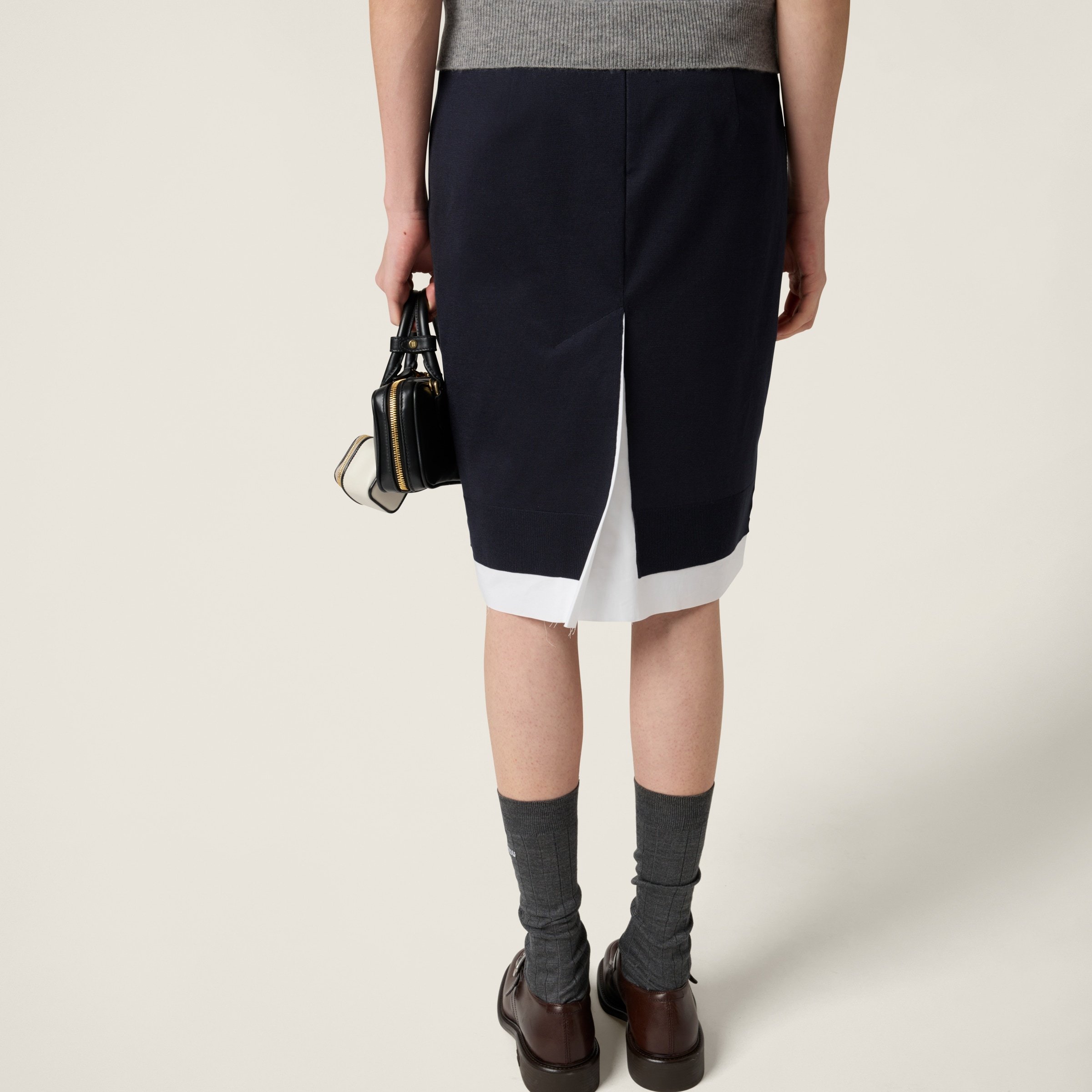 Miu Miu Knitted Skirt In Black