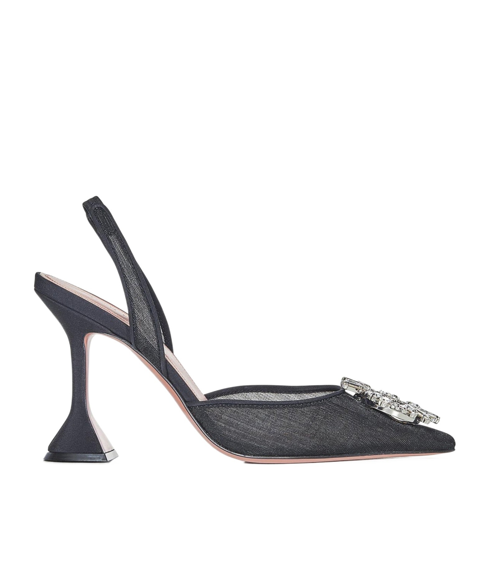 Amina Muaddi Pointed High-heeled Sandals In Black