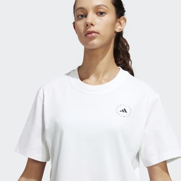 Adidas By Stella Mccartney Logo-print Short-sleeved T-shirt In White
