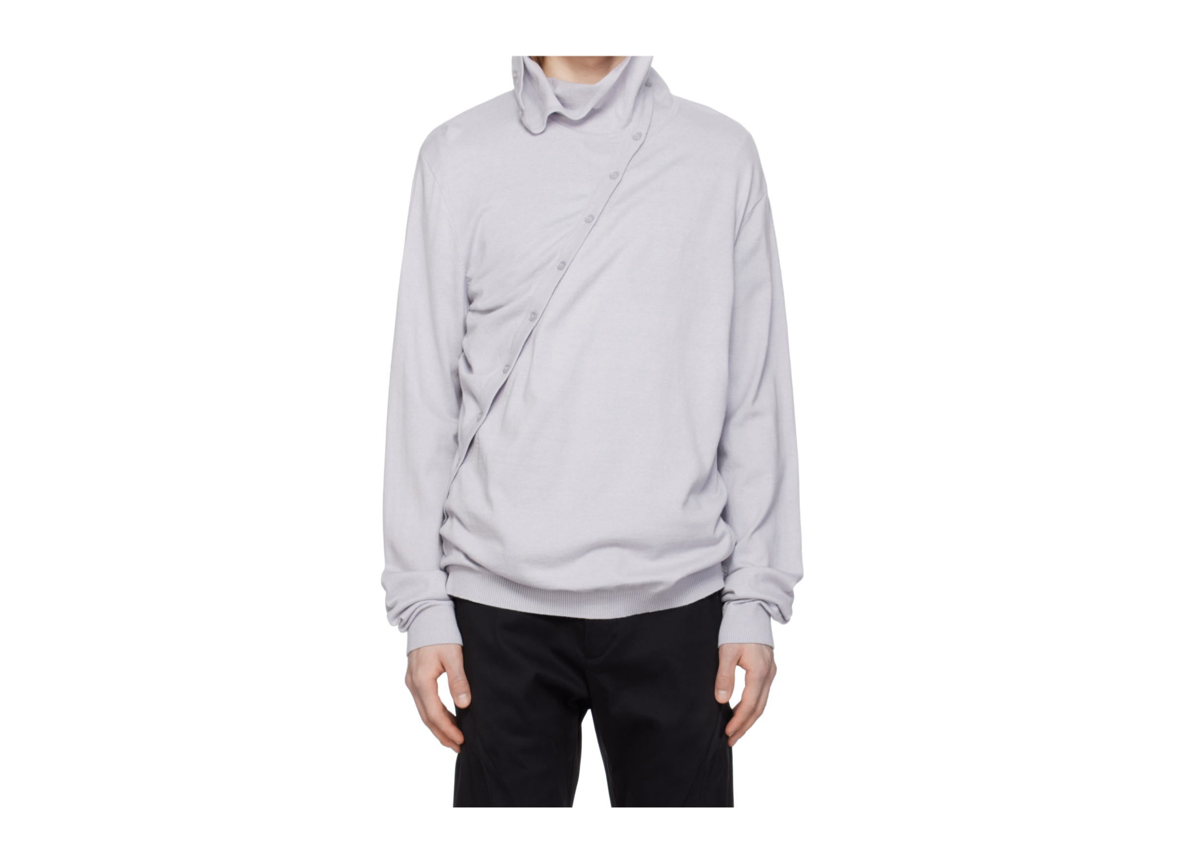 Post Archive Faction (paf) Gray 8.0 Knit Center Hoodie In Gray