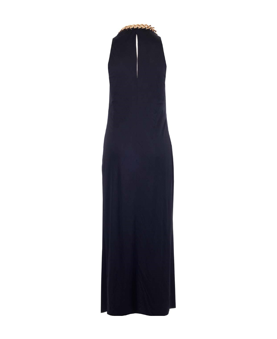 Versace Cutout Chain-embellished Satin Maxi Dress In Black