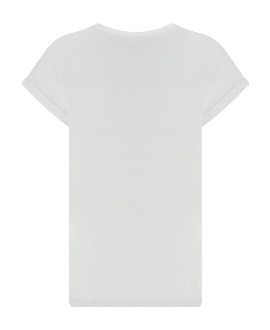 Balmain Flocked-logo Crew Neck T-shirt In White