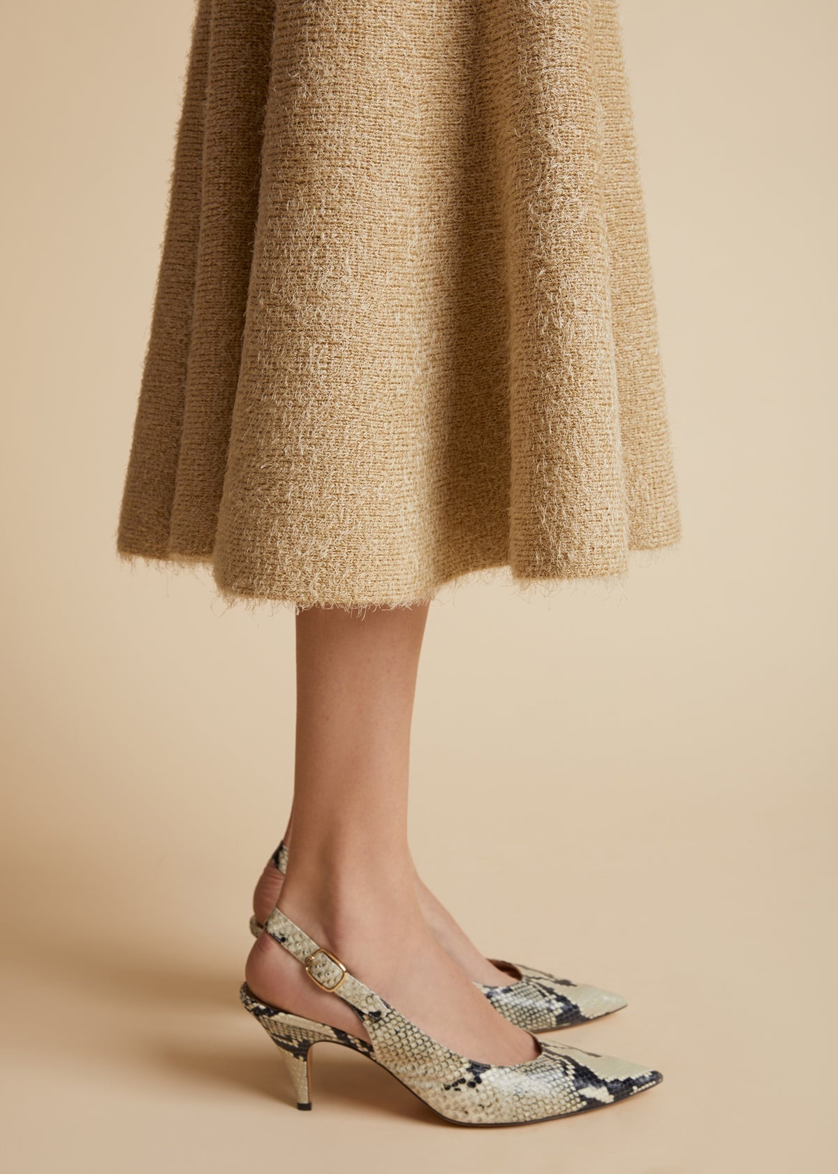 Khaite Cadence A-line Brushed Skirt In Brown