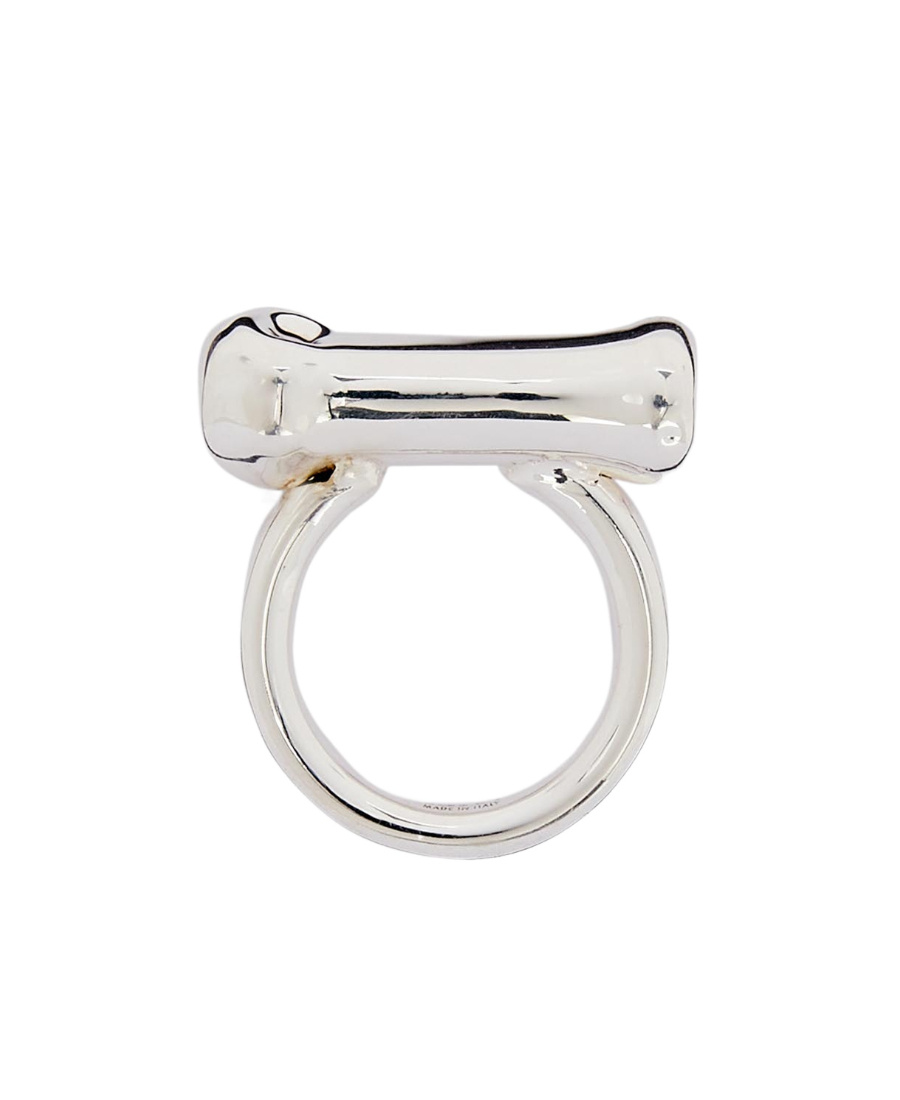 Jil Sander Handmade Brass Ring In White