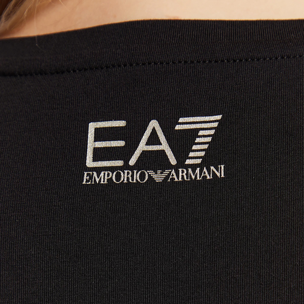 Ea7 T-shirt With Round Neck And Short Sleeves In Black
