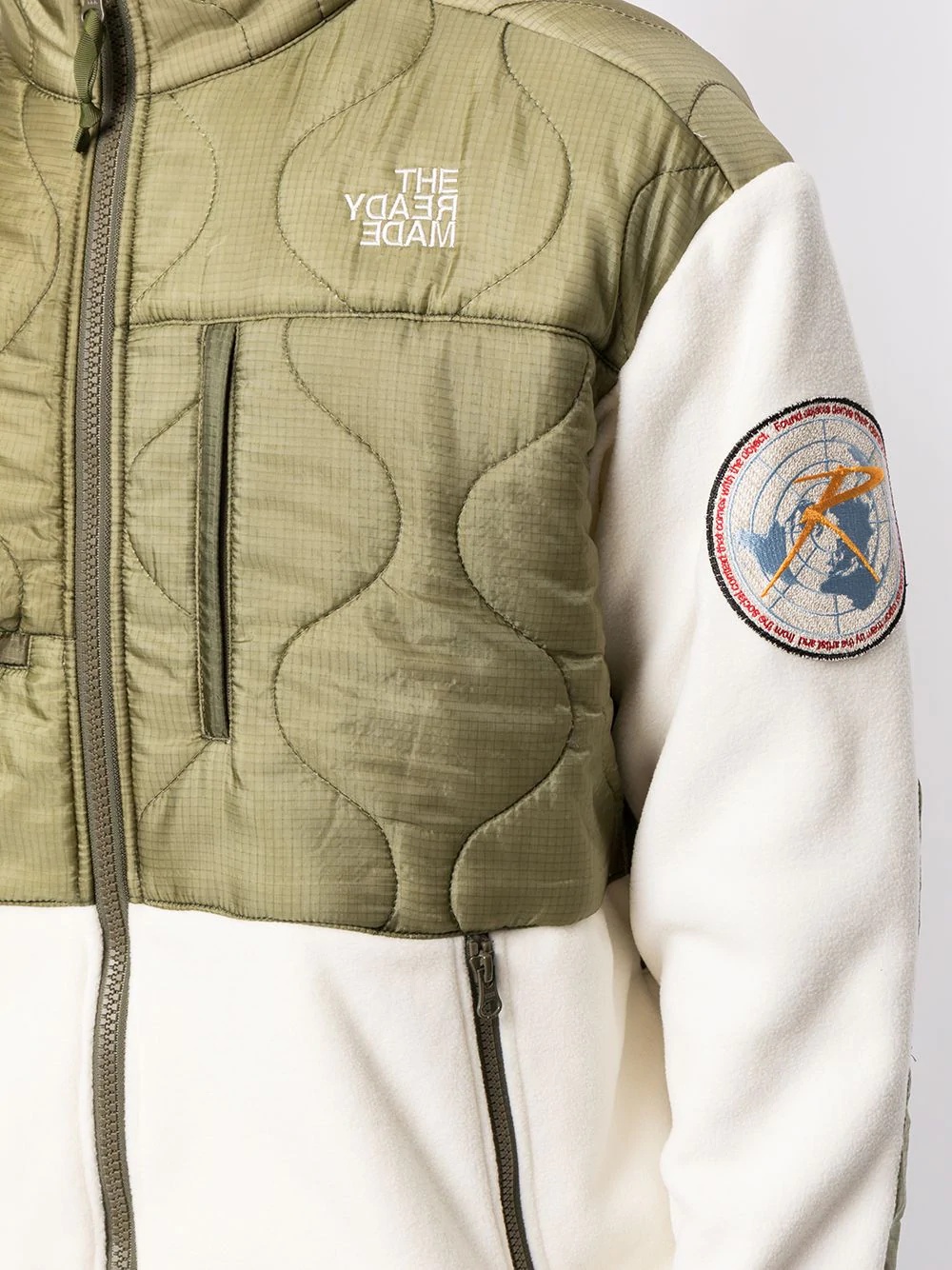 Readymade Quilted Panelled Jacket In White