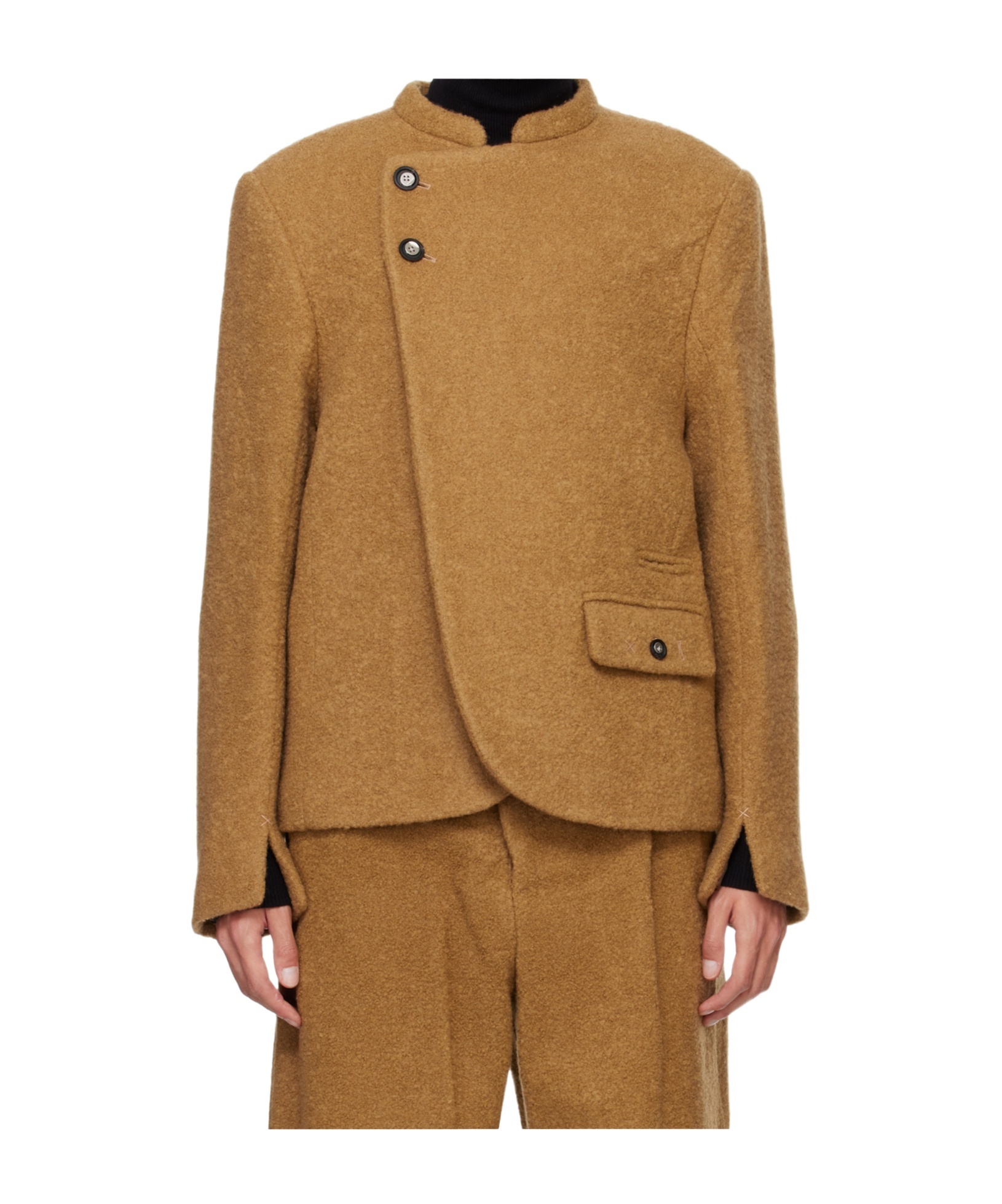 Ader Error Long-sleeved Casual Jacket In Brown