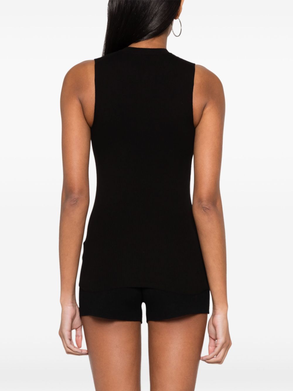 Jil Sander Fine-ribbed Sleeveless Top In Black