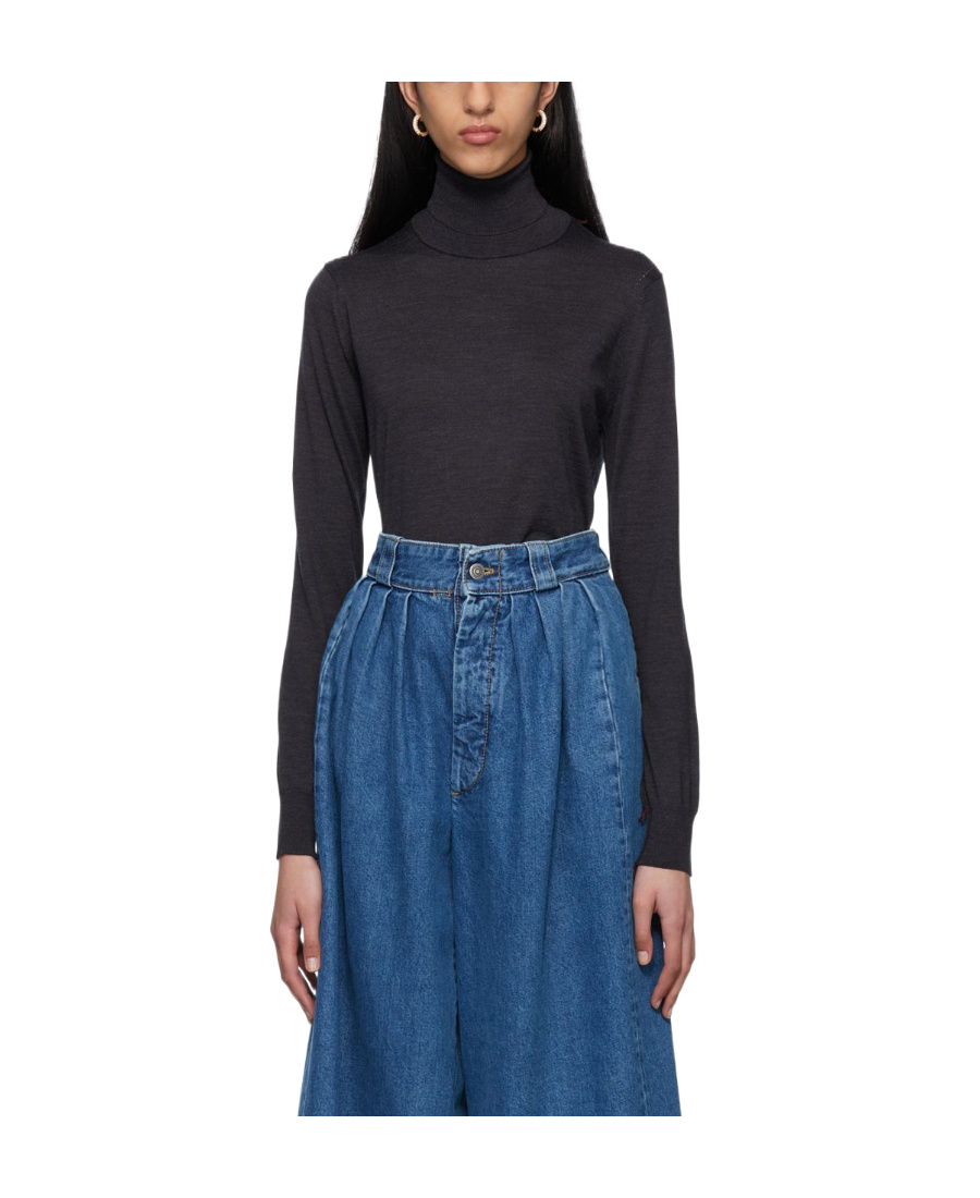 Maison Margiela Roll-neck Knitted Jumper In Blue