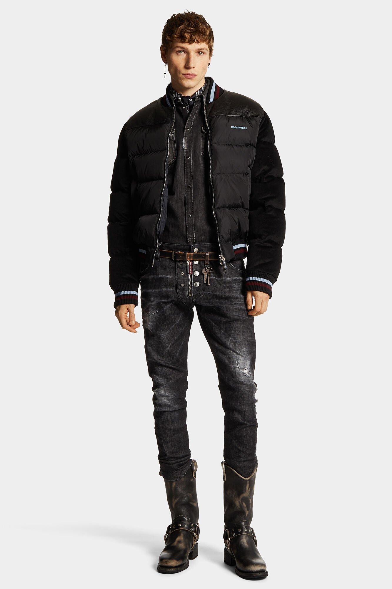 DSQUARED2 MIXED PUFFER BOMBER