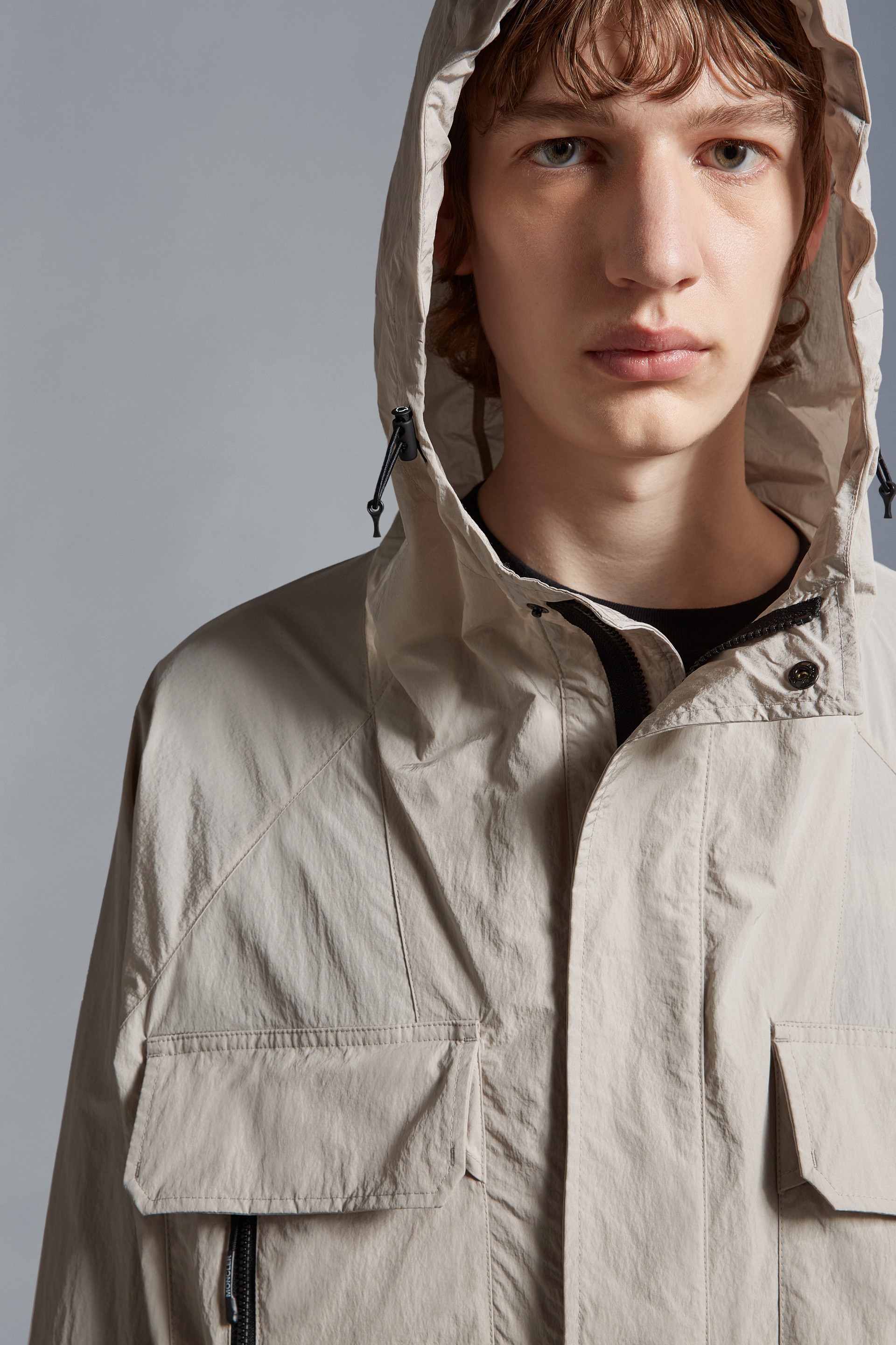 Moncler X Frgmt Dotter Short Trench Coat In Gray