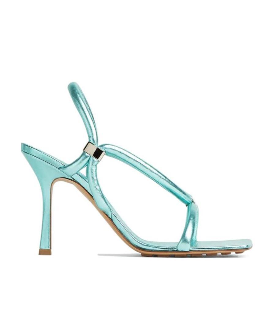 Bottega Veneta Light-blue Leather Stretch Heels In Blue