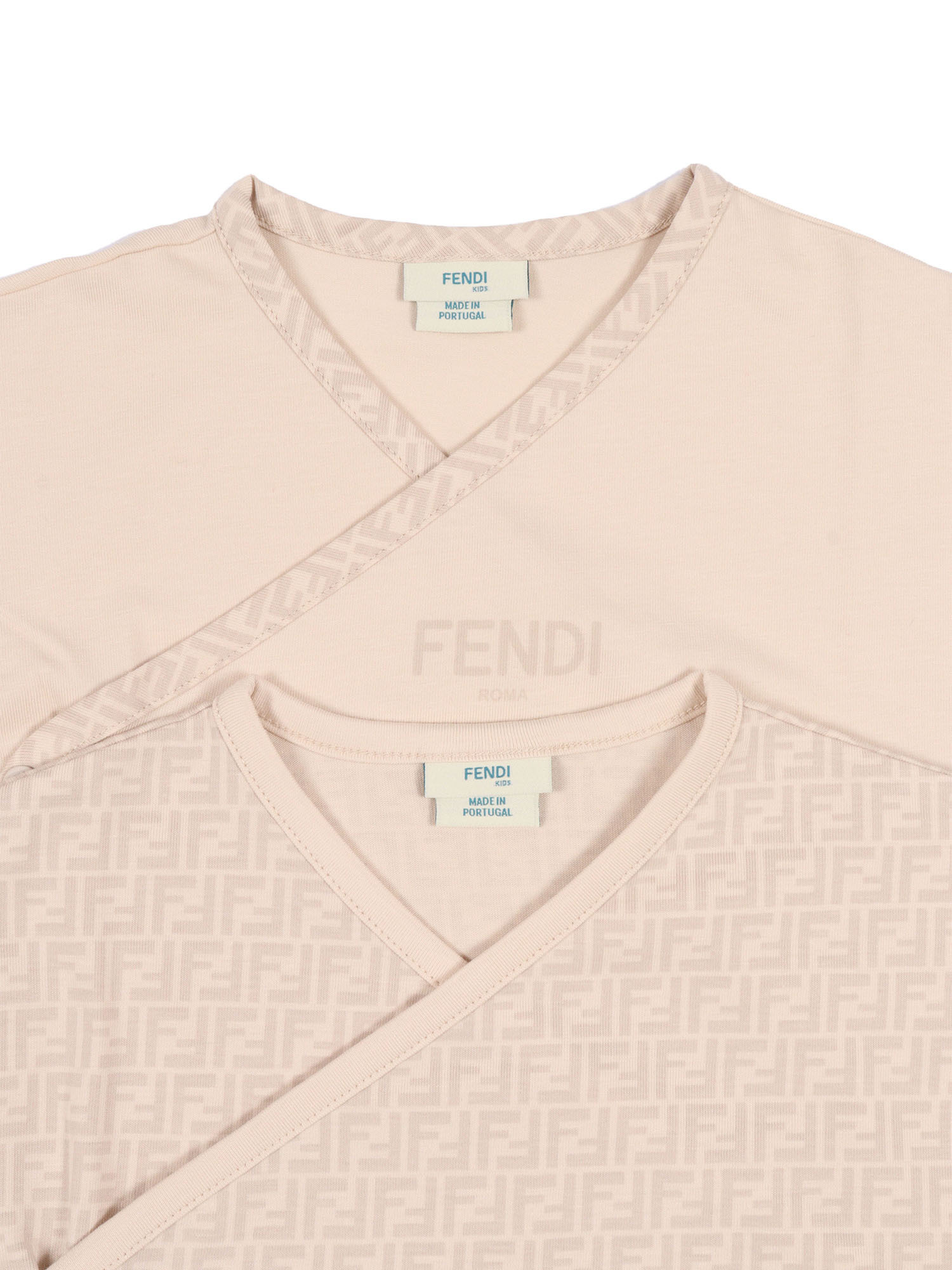 Fendi Short-sleeved Bodysuit Two-piece In Neutral