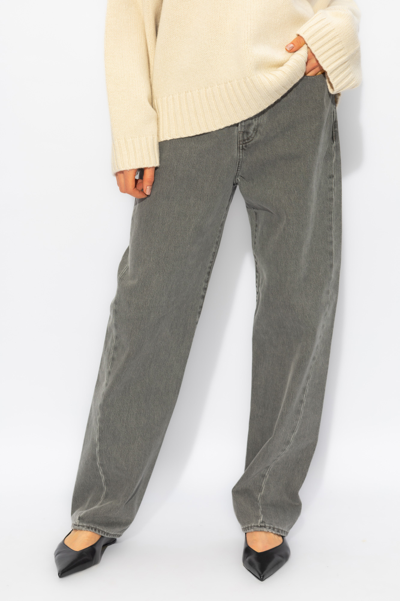 Totême Multi-pocket Denim Trousers In Gray