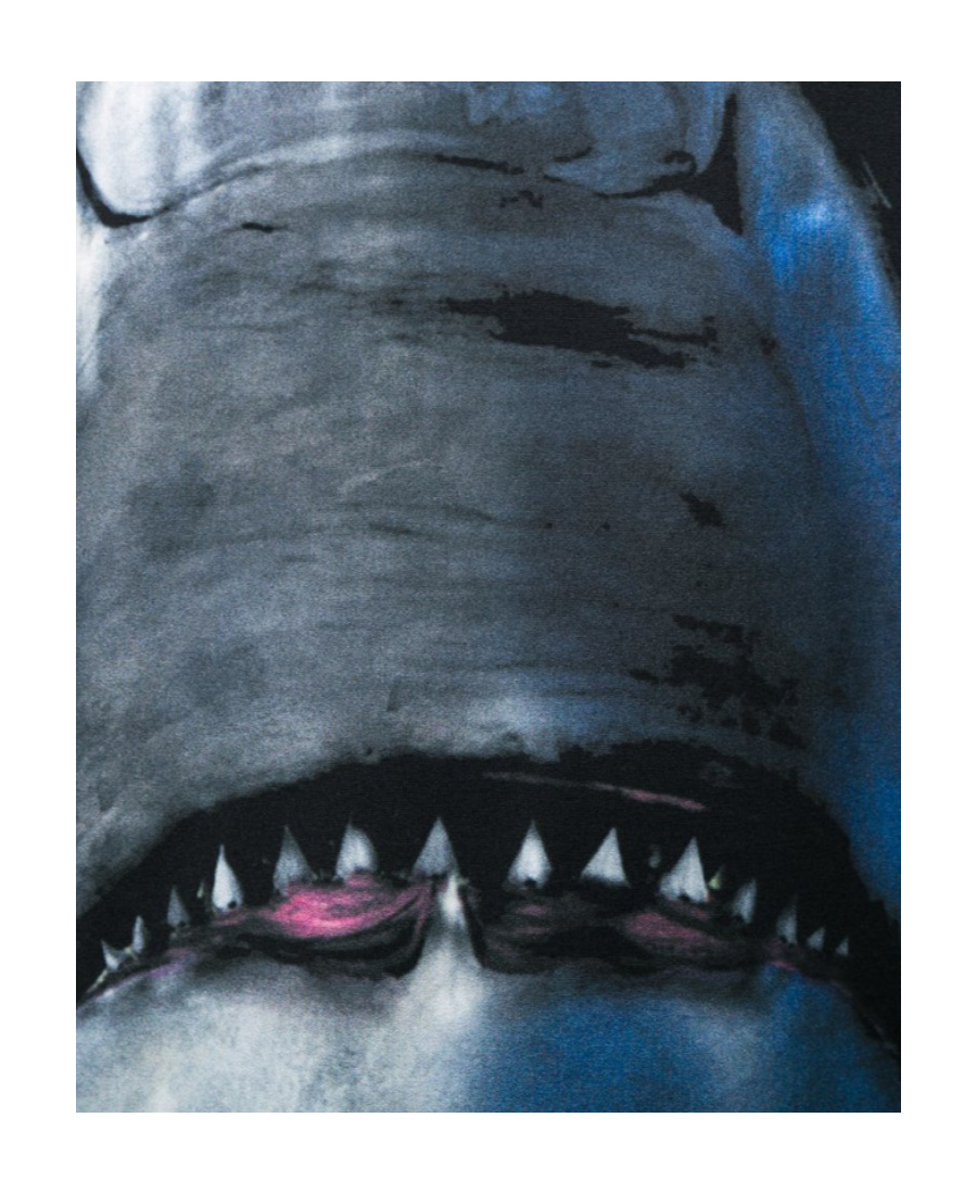 Givenchy Shark Print Cotton Short Sleeve T Shirt In Black