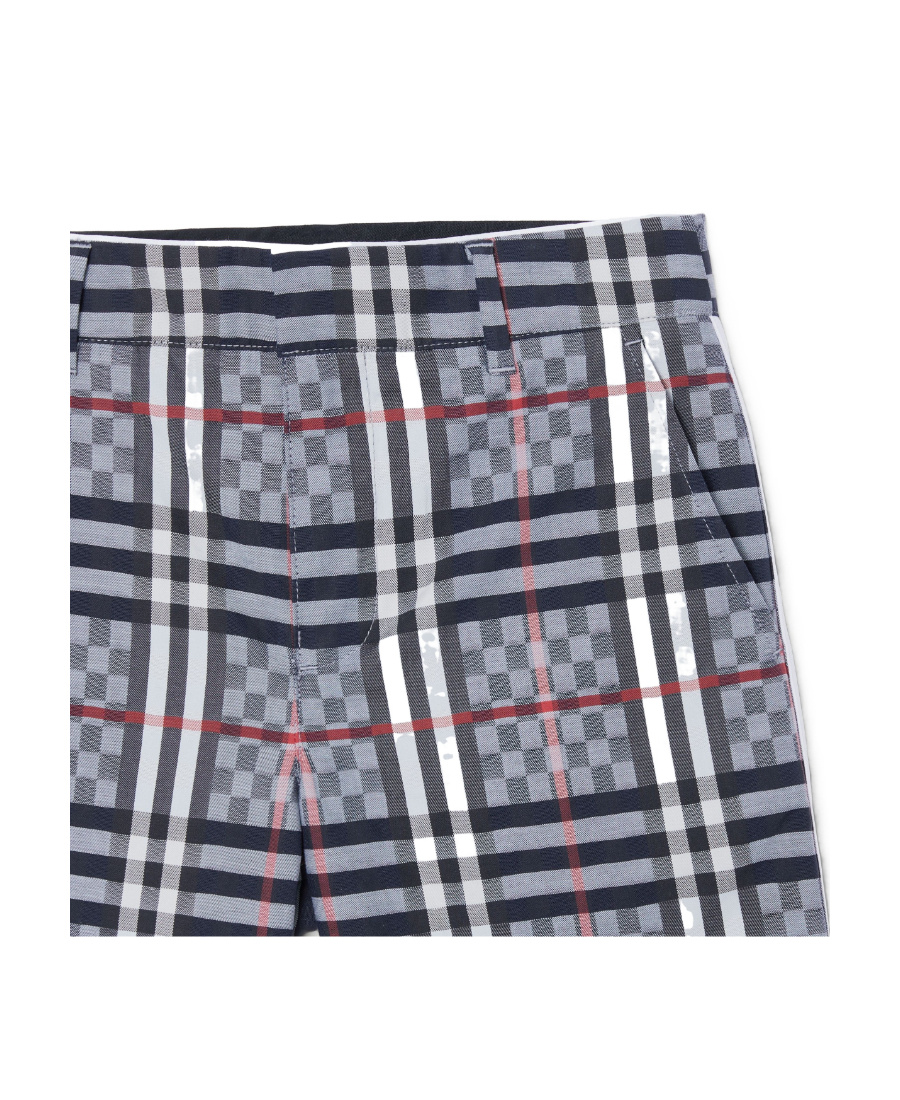 Burberry Check-print Tailored Shorts In Gray