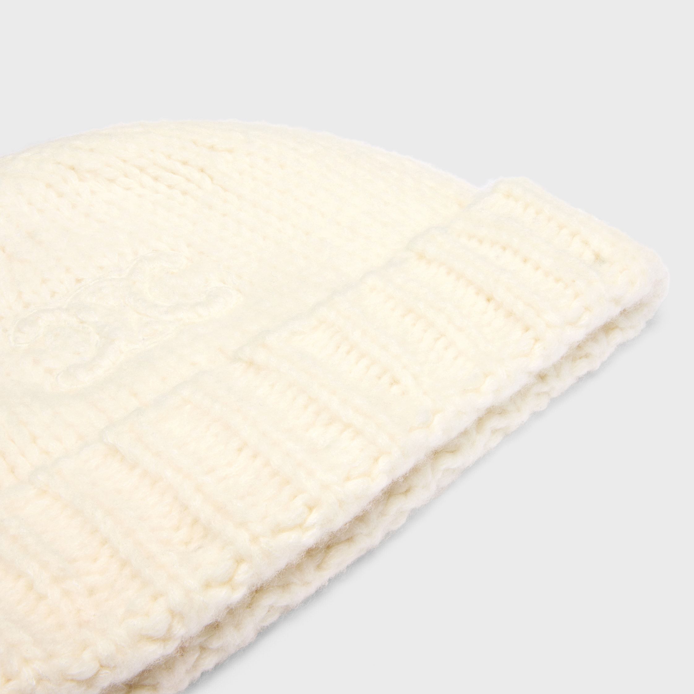 Celine Triomphe Beanie In Cashmere And Silk In Neutral