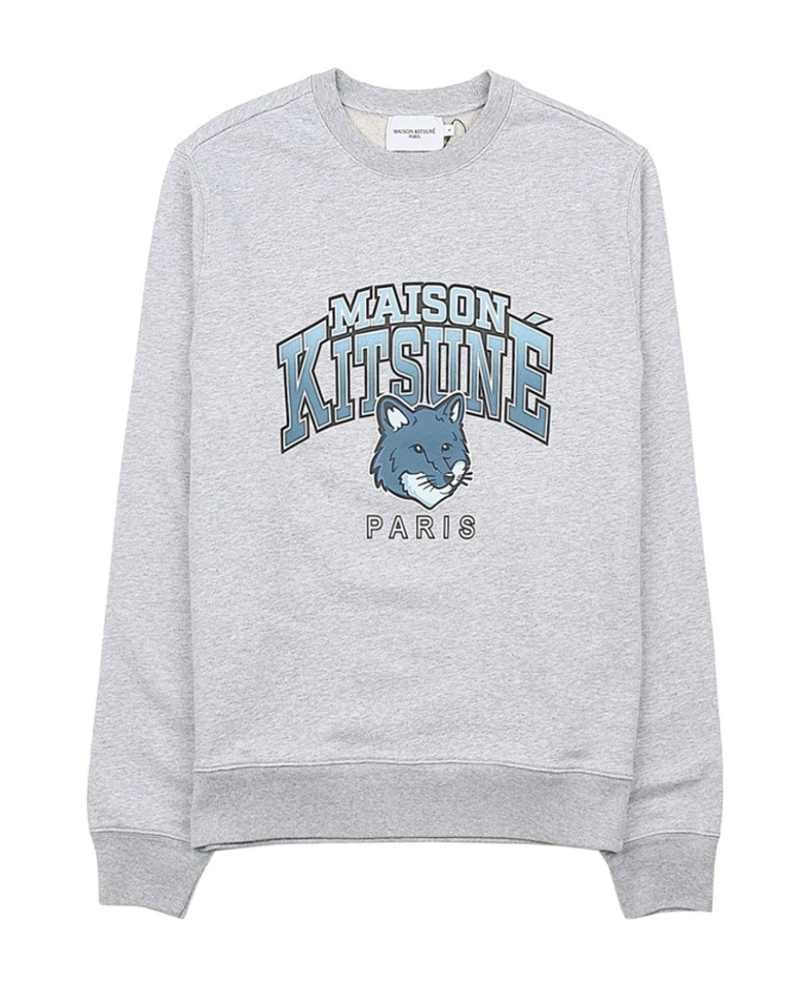 Maison Kitsuné Maison Kitsune Crew Neck Sweatshirt With Campus Fox Print In White