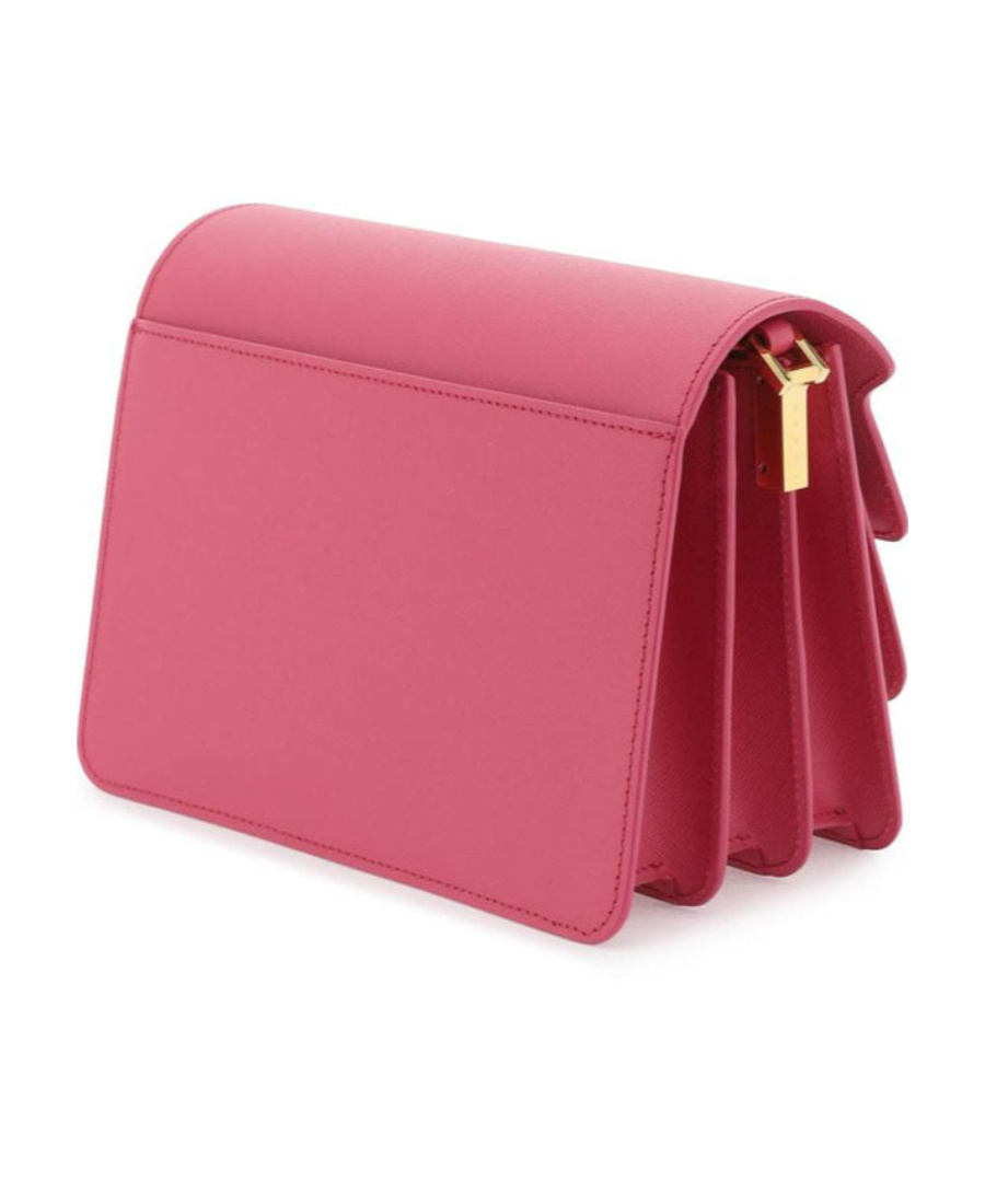 Marni Trunk Leather Crossbody Bag In Red