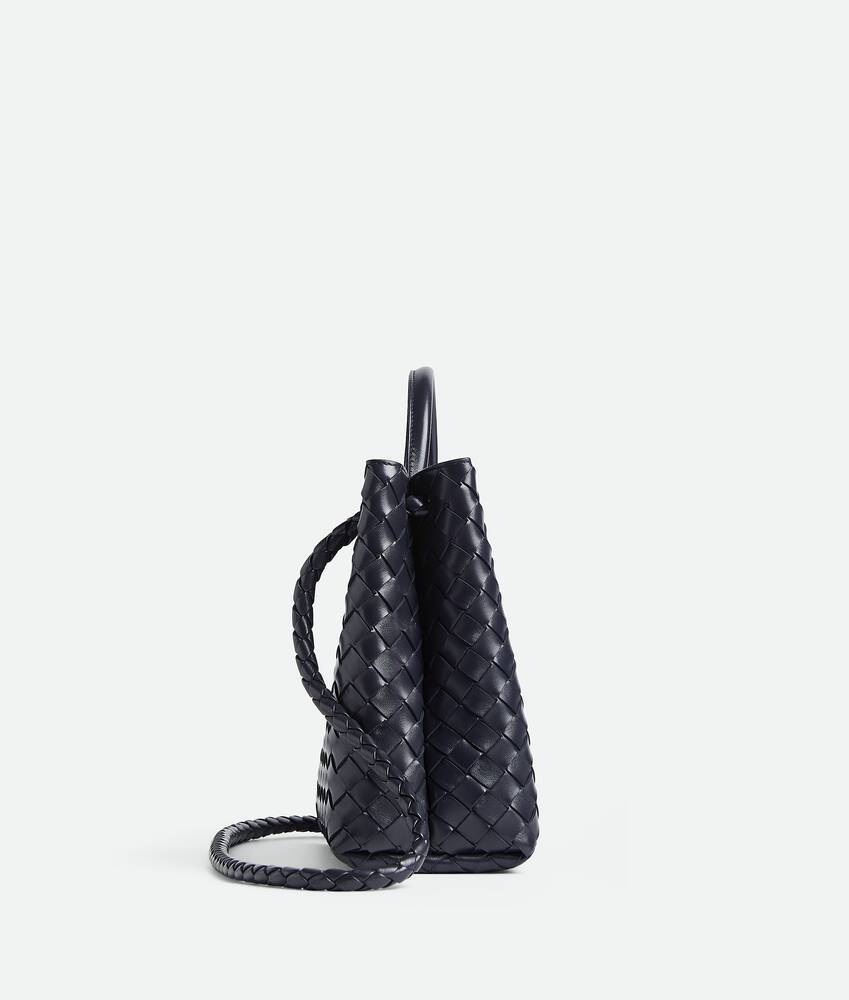 Bottega Veneta Medium Andiamo Intrecciato Shoulder Bag In Black