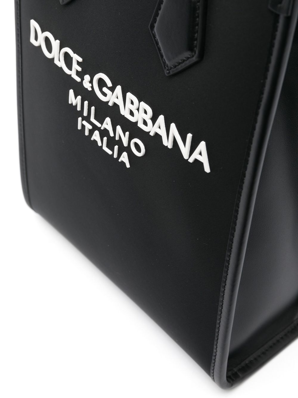 Dolce & Gabbana Mini Messenger Bag With Rubberized Logo In Black