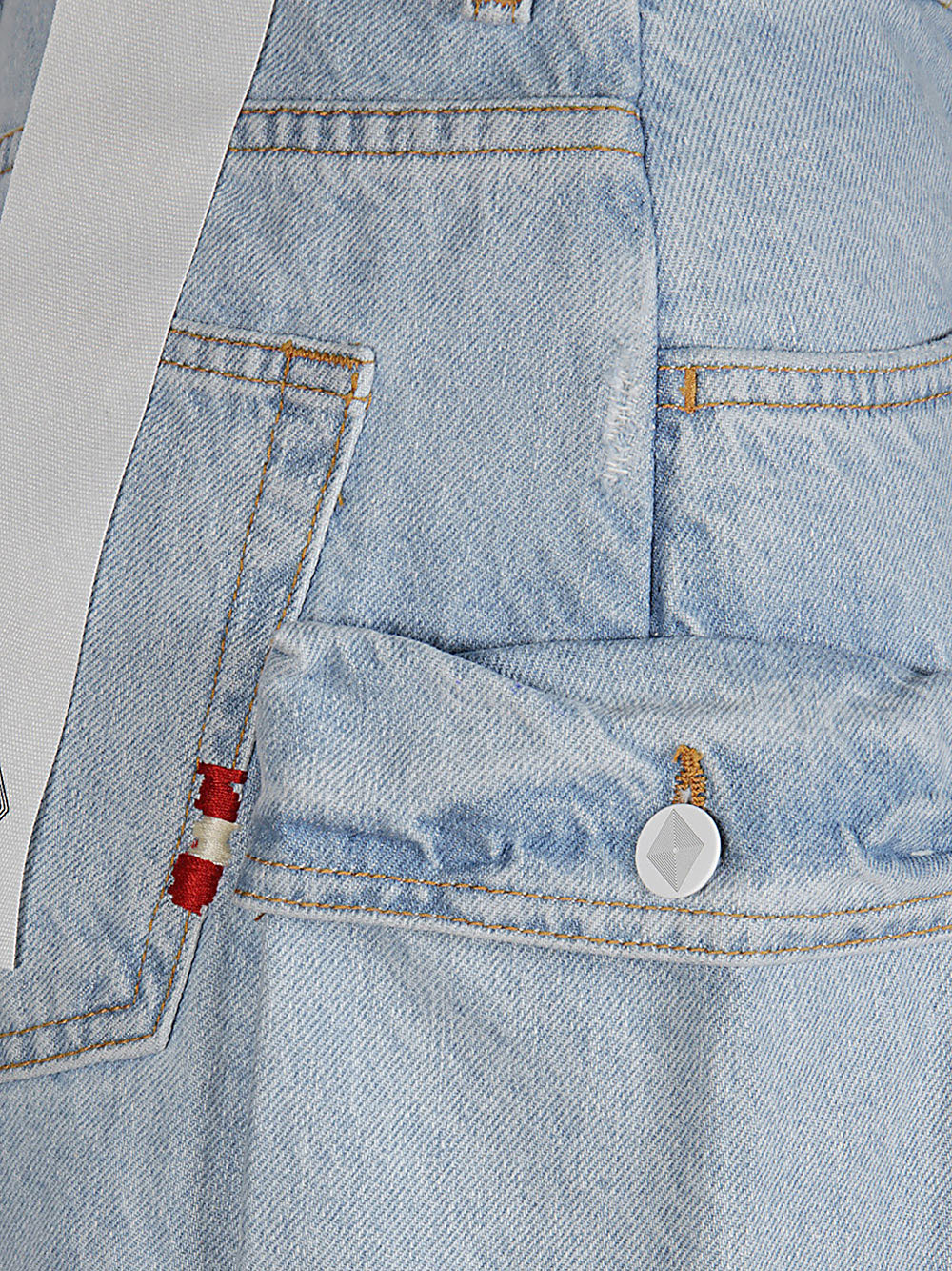 Amish Belt-loop Denim Shorts In Blue