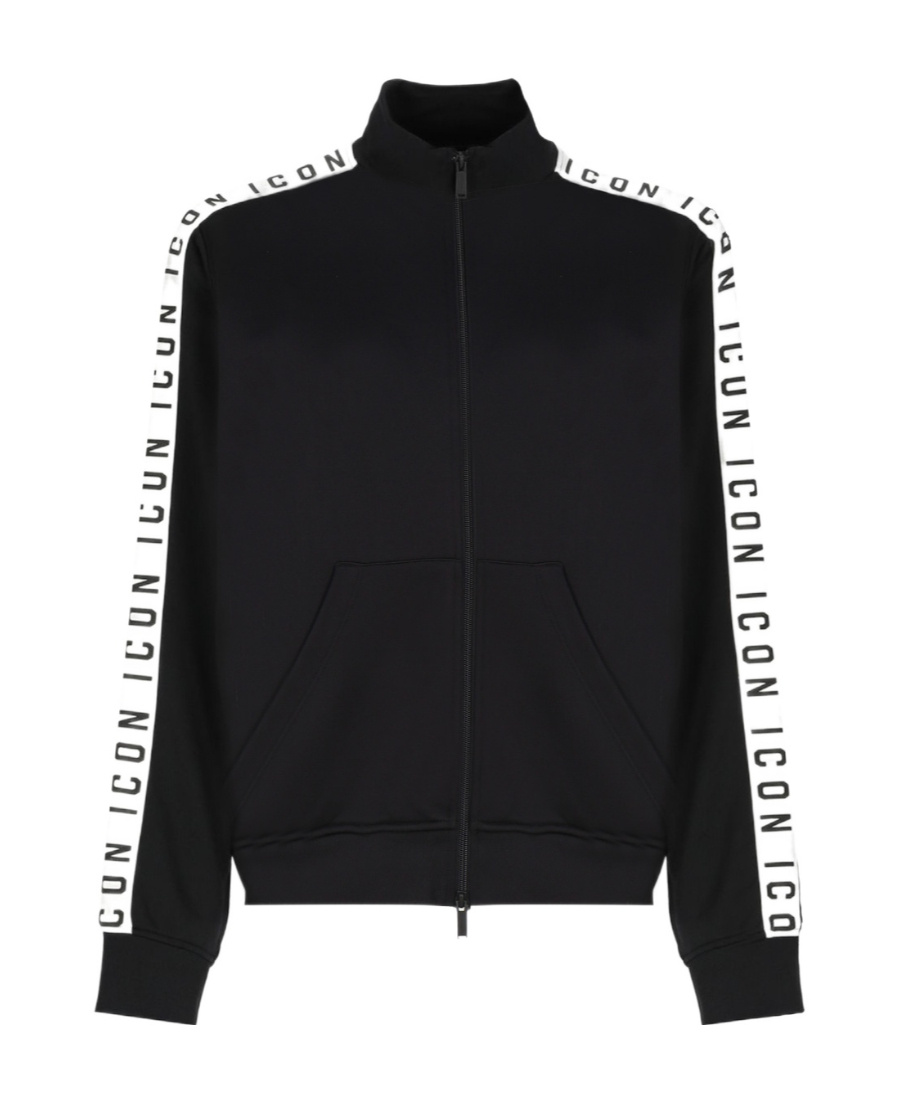 Dsquared2 Icon Funnel-neck Zip-up Jacket In Black