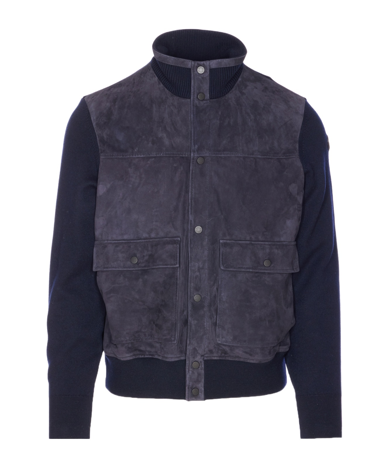 Moncler Men Logo Cardigan In Blue