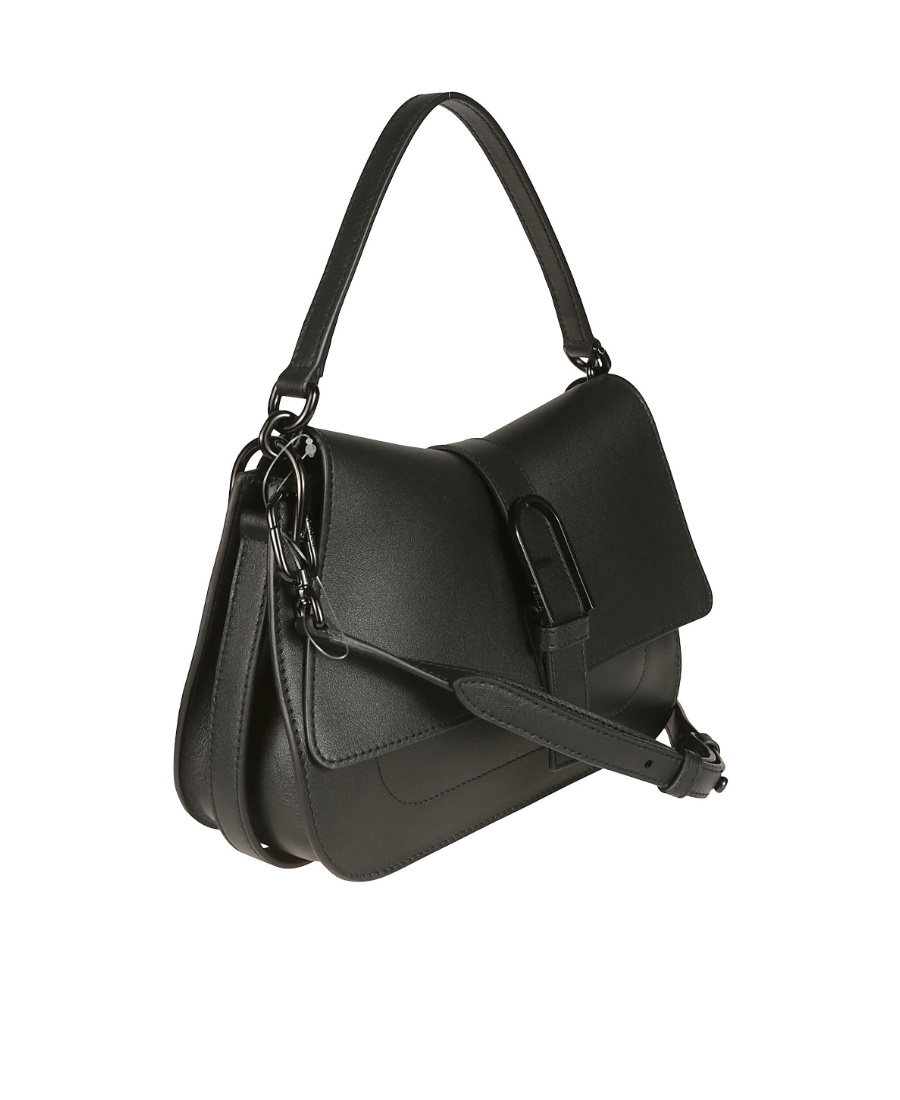 Furla Flow Mini Black Handbag In Black