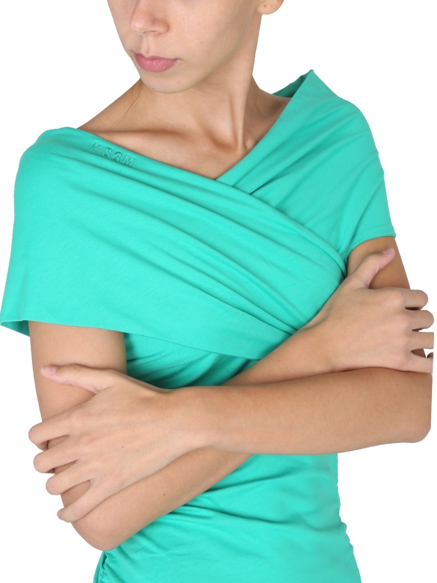 MSGM MSGM OFF-SHOULDER MINI DRESS