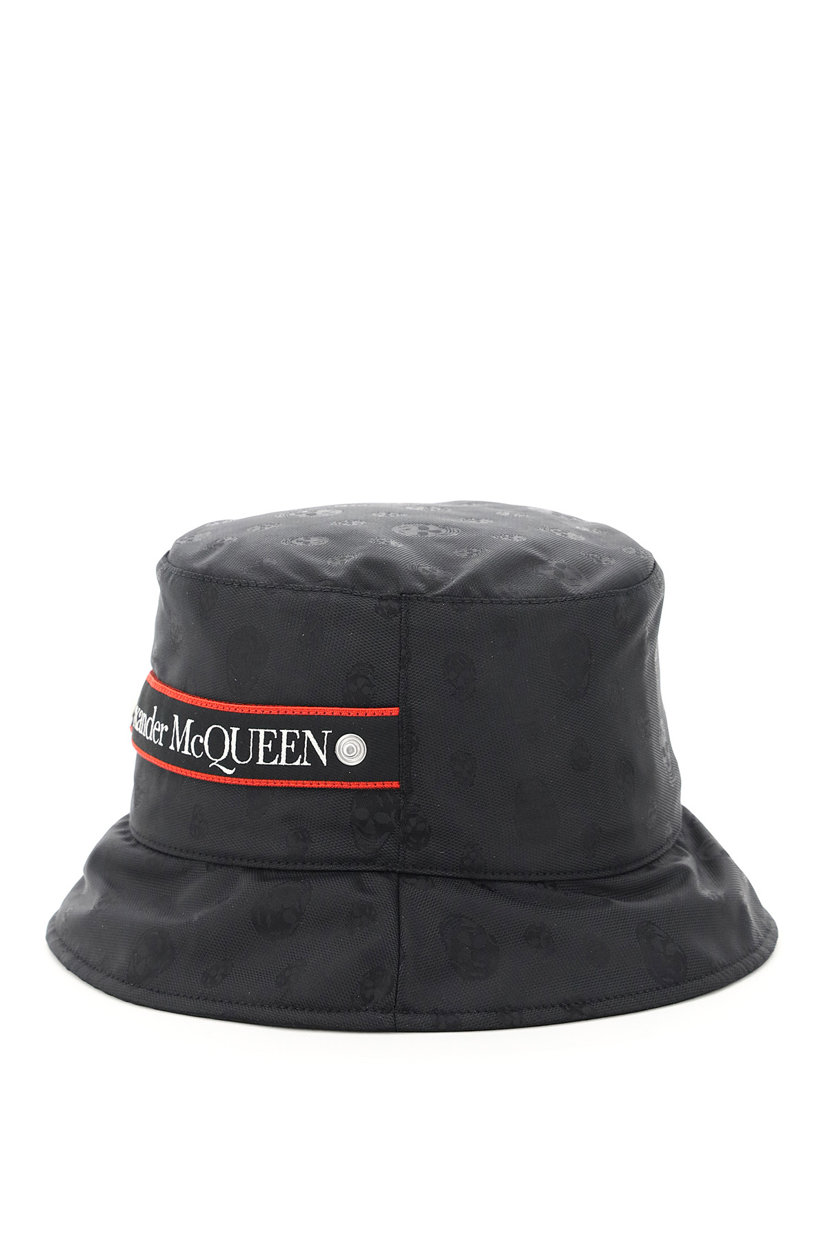 Alexander Mcqueen Logo-embellished Jacquard Bucket Hat In Black