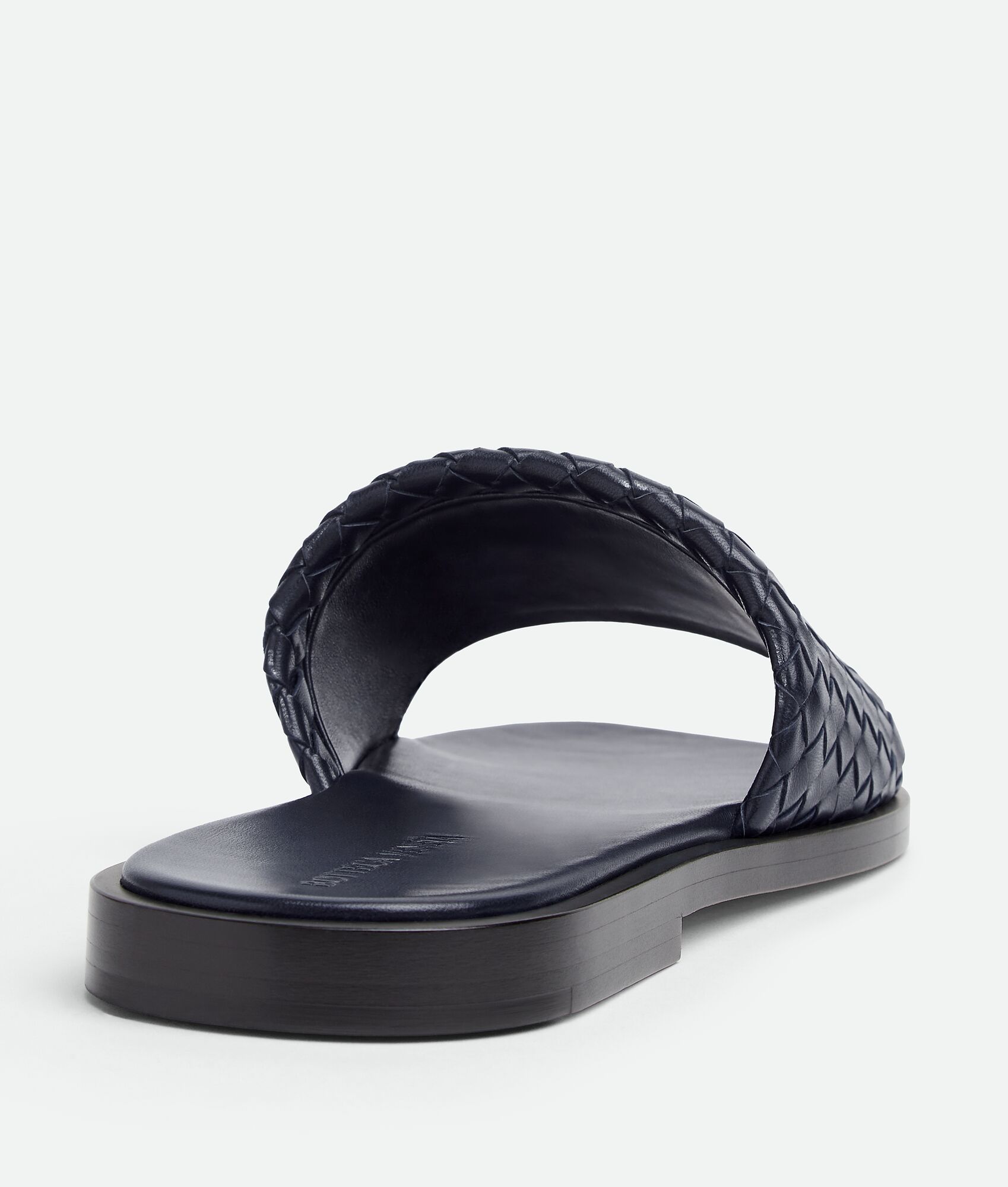 Bottega Veneta Nappa Leather Slippers Strap Woven In Black