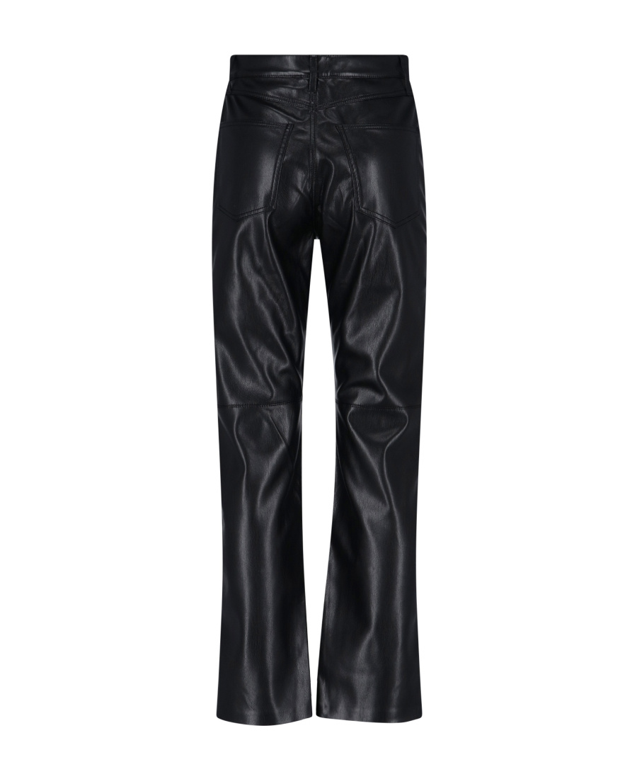 Nanushka Faux-leather Cropped Straight-leg Trousers In Black