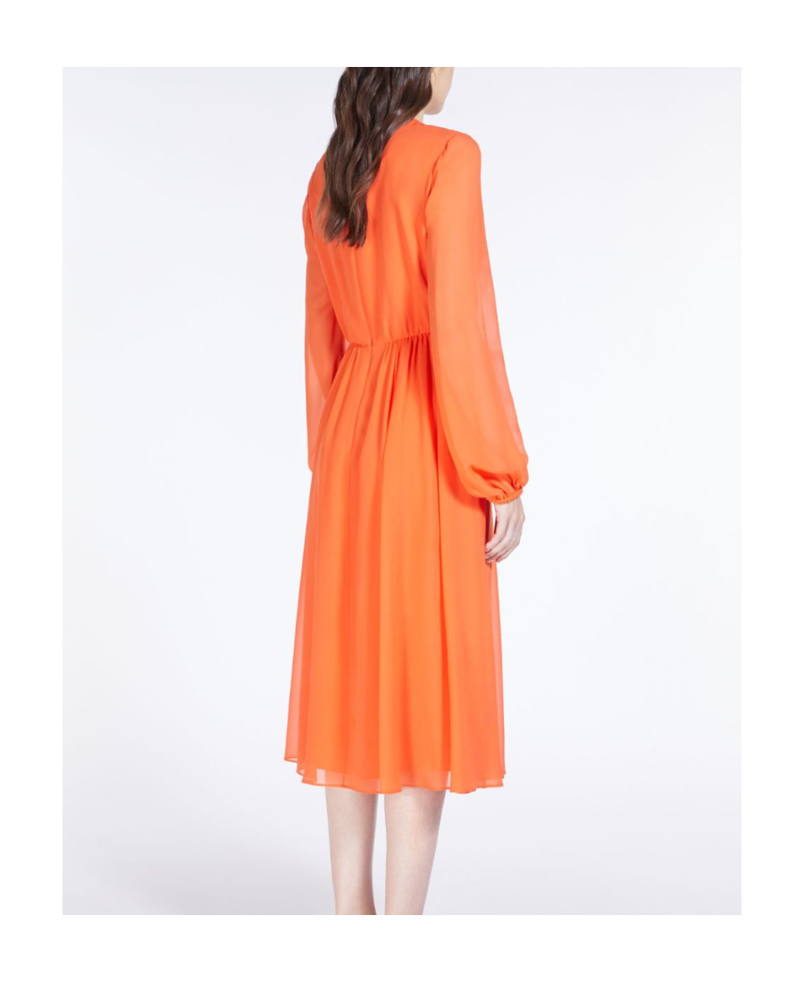 Max Mara V-neck Dress In Orange