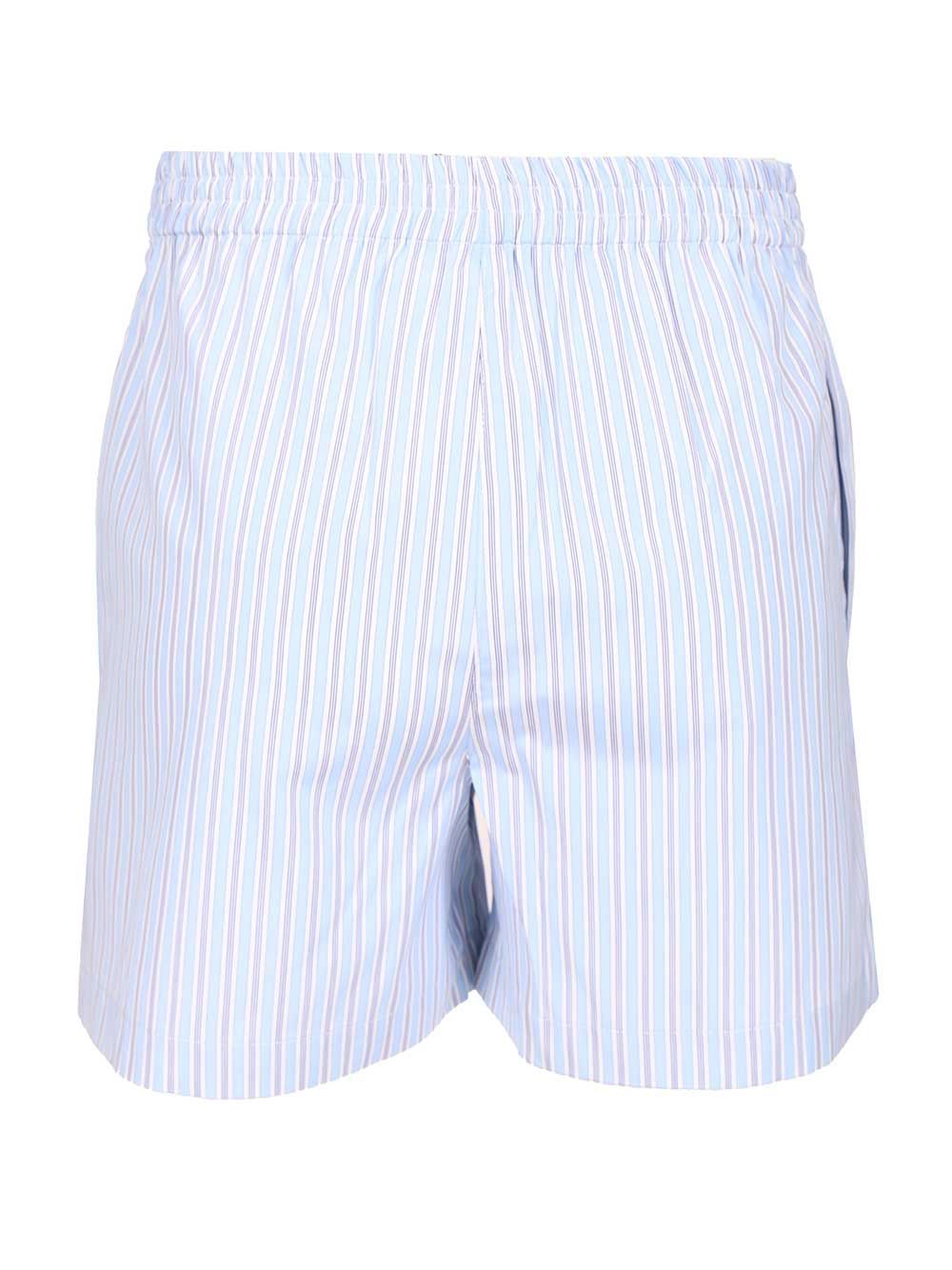 Attico The  Striped Shorts In Blue