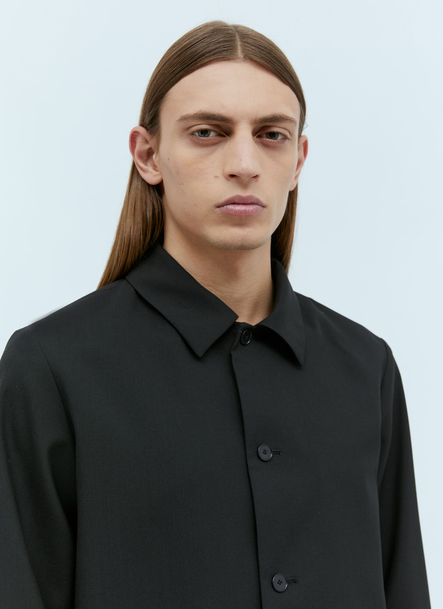 Apc A.p.c. Buttoned Long-sleeved Jacket In Black