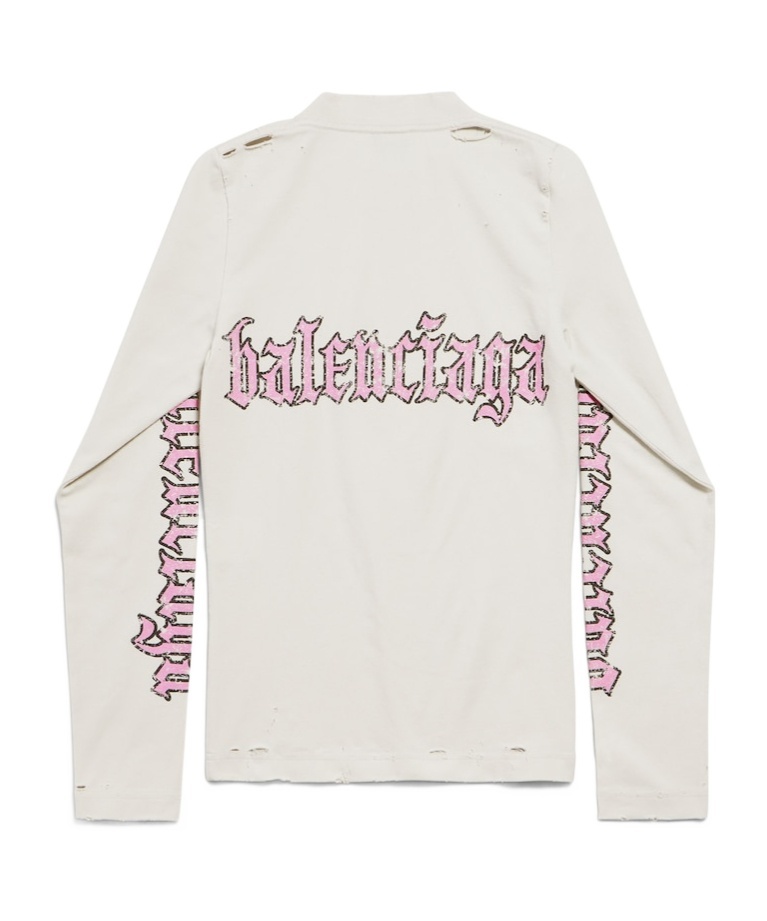 Balenciaga Crew Neck Graphic Print Long Sleeves Top