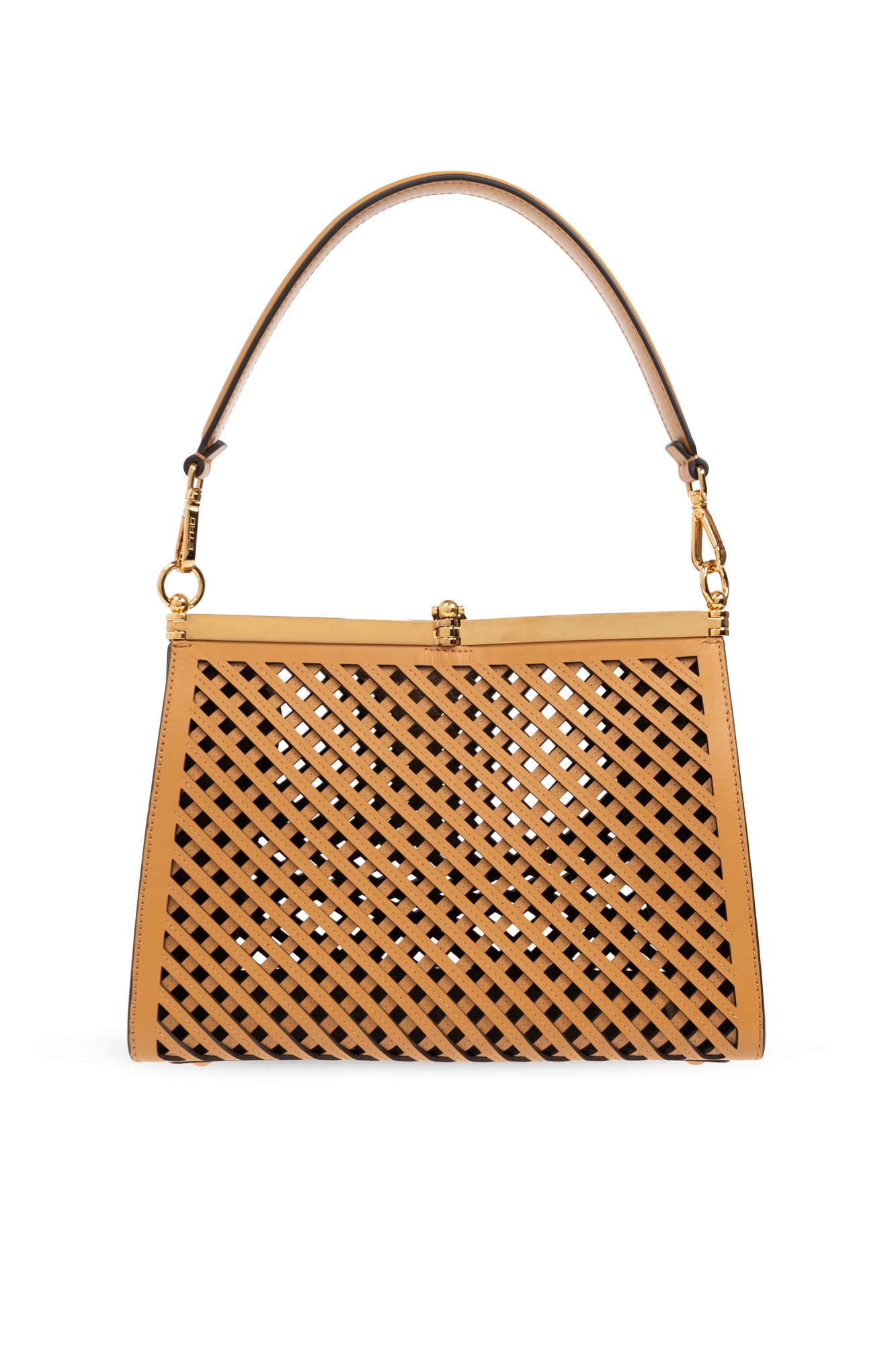 Etro Logo Shoulder Bag In Brown