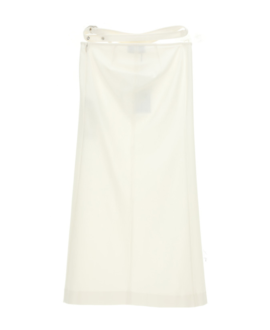 Attico Waist Hollowed-out Medium Length Skirt In White