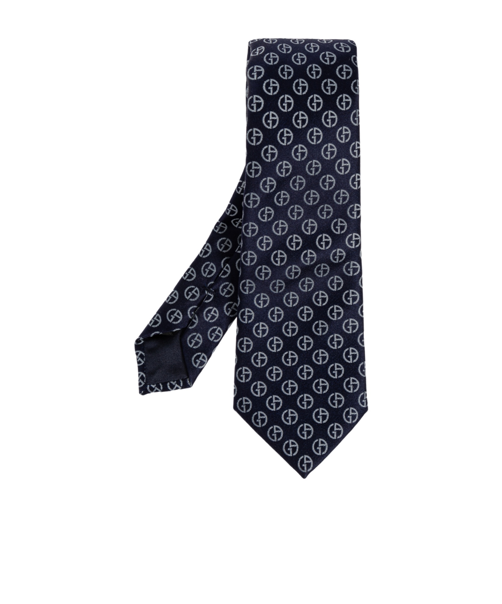 Giorgio Armani Pattern-jacquard Tie In Blue