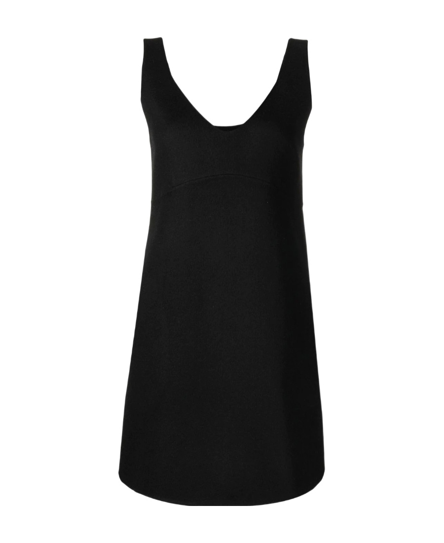 P.a.r.o.s.h Mini Dress Shift V-neck Above-knee In Black